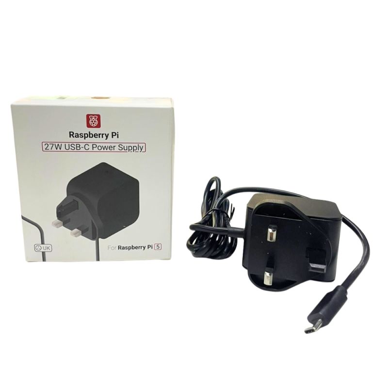 SC1158, Raspberry Pi 27W USB-C Power Supply Black, UK (Type G)
