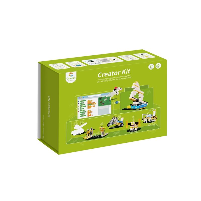 Crowbits Creator Kit ,12 in 1 Arduino-Based STEM Learning Kit with LEGO-Compatible Blocks & Graphical Programming
