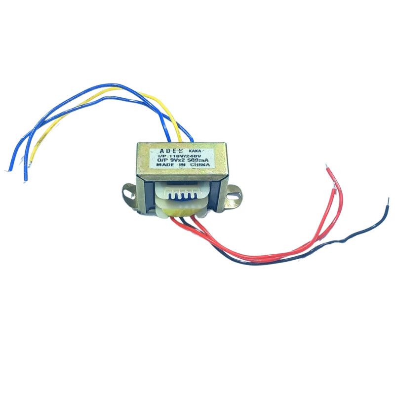 9V×2 500mA Step-Down Transformer – AC-to-AC Input ,110V/240V (Mountable)