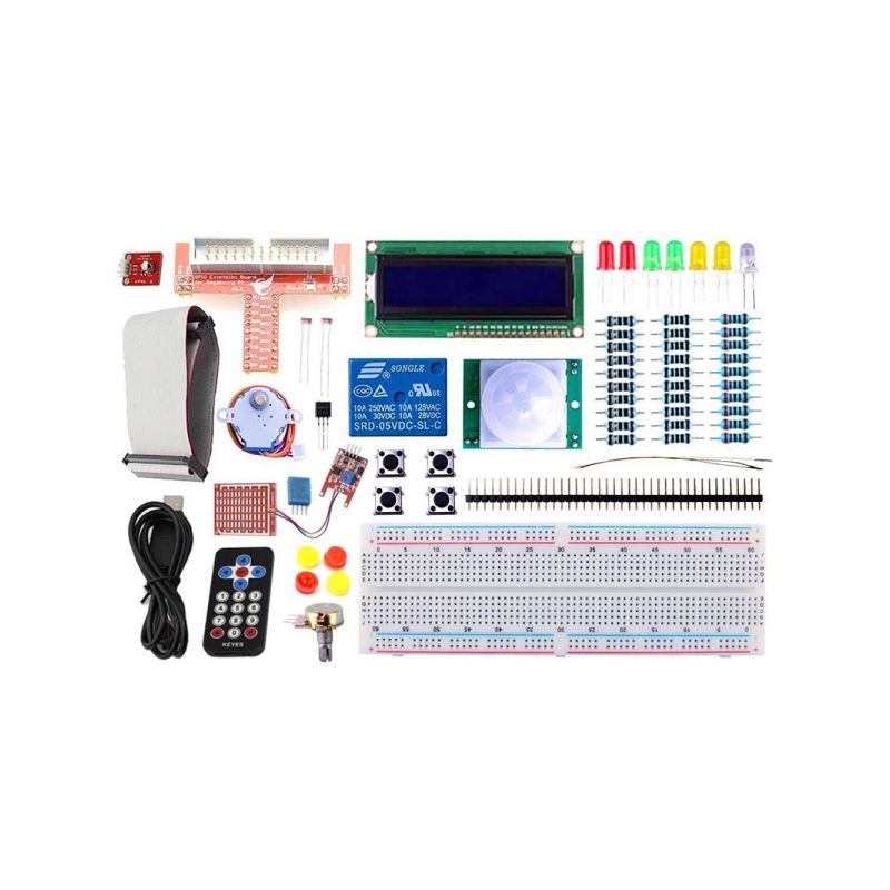 Basic Starter Kit for Raspberry Pi with Essential Modules and Sensors for Beginner Electronics and Programming