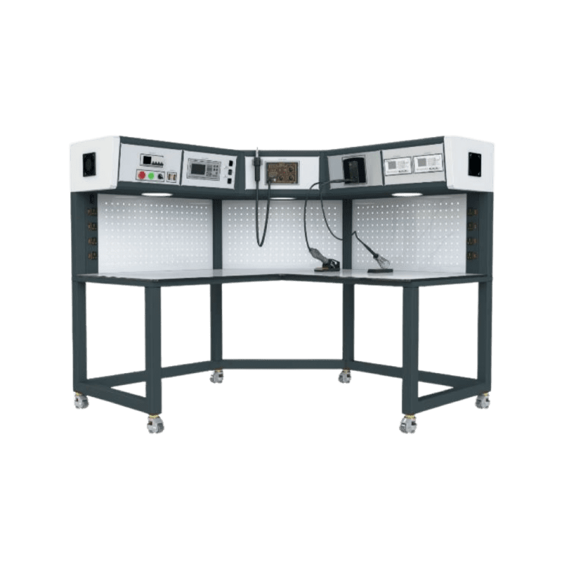Techcraft ESD Corner Rework & Calibration Workbench, Dual DC Power, Soldering & DMM Integration