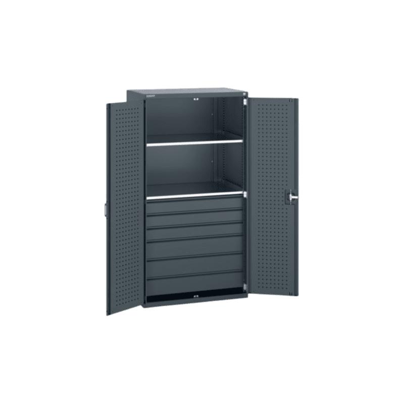 Techcraft Industrial Tools & Documentation Cabinet, Steel Locking Doors, 75 kg Drawers, 160 kg Shelves