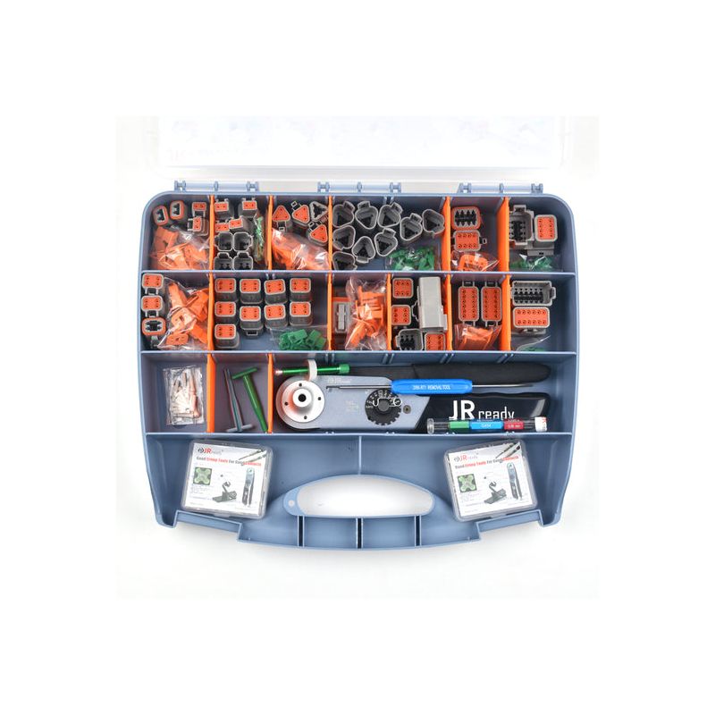 CONNECTOR KIT 2-12 PIN/SOLID TERMINALS WITH JRD-HDT-48 CRIMPER EQUIVALENT TO HDT-4800 CRIMP WIRE SIZE 12-22AWG