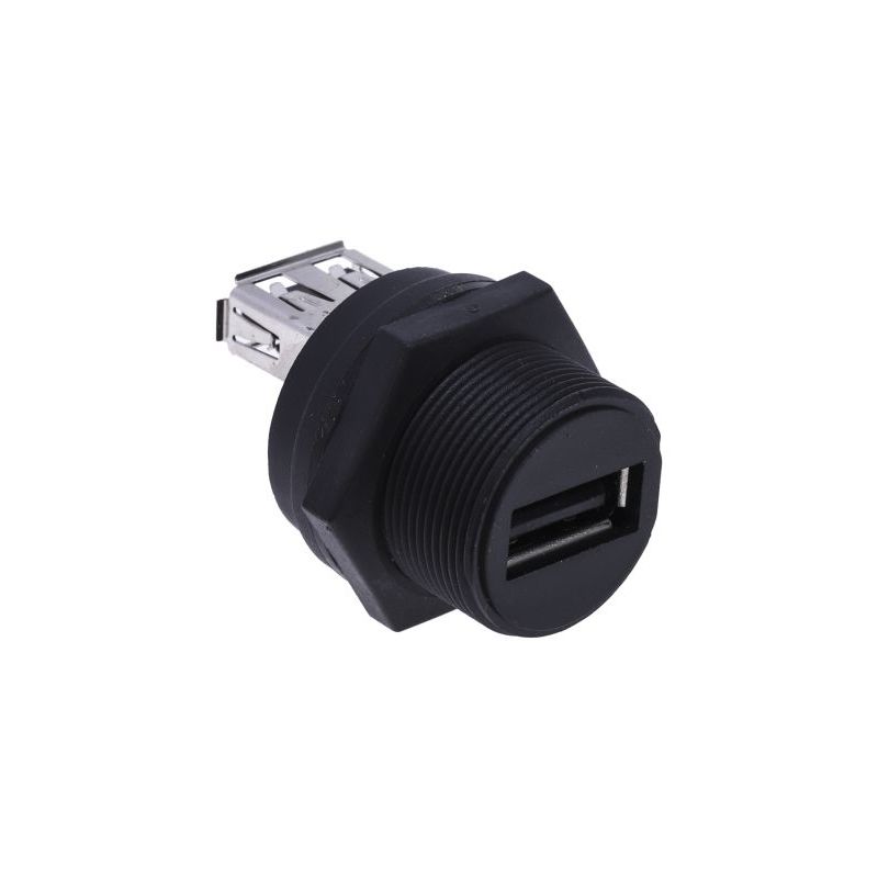 IP67 Female to Female USB Connector USB 2.0 Type A Adapter Straight Front Mount