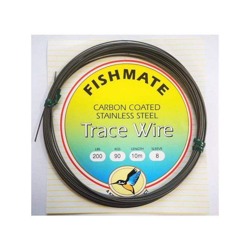 Fishmate Carbon Coated TraceWire 60lb 27kg 2 sleeve