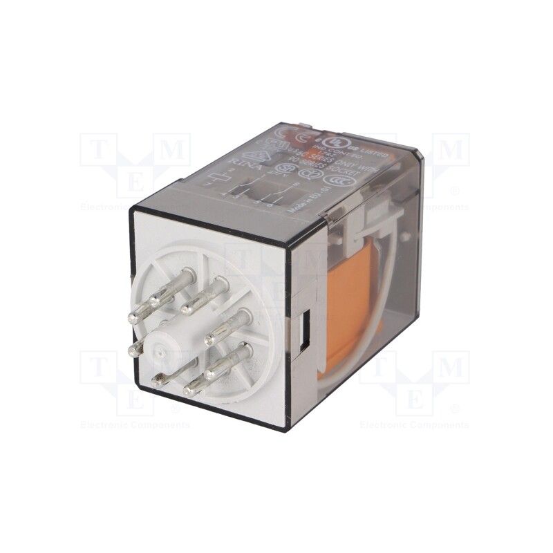 60.12.8.230.0040, General Purpose Relay, 230V AC Coil, DPDT, 10A