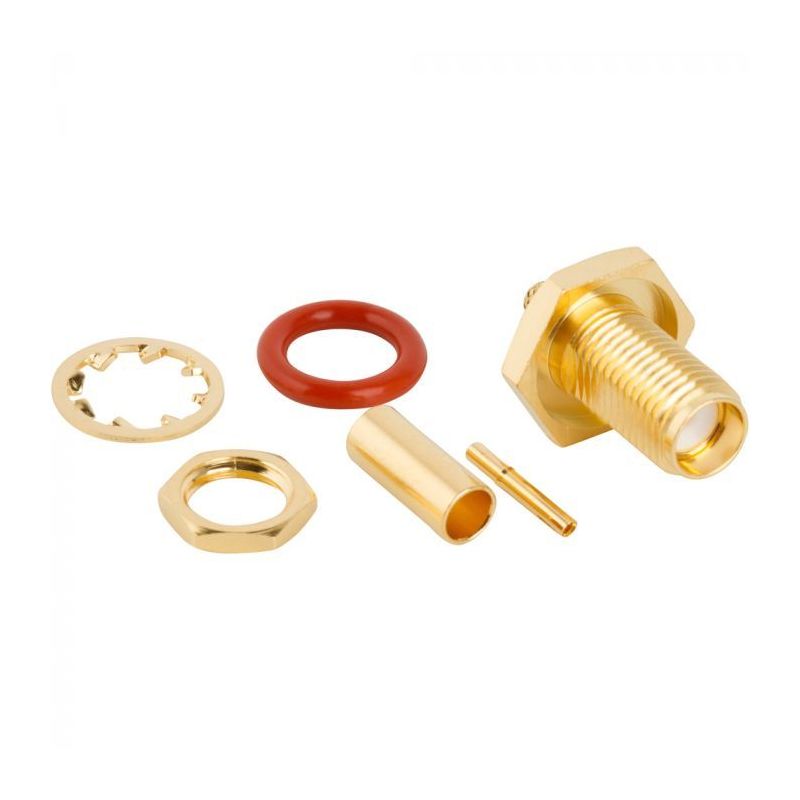 132284 SMA Straight Crimp Jack RG-174 RG-188 RG-316 Times LMR-100A Bulkhead 50 Ohm