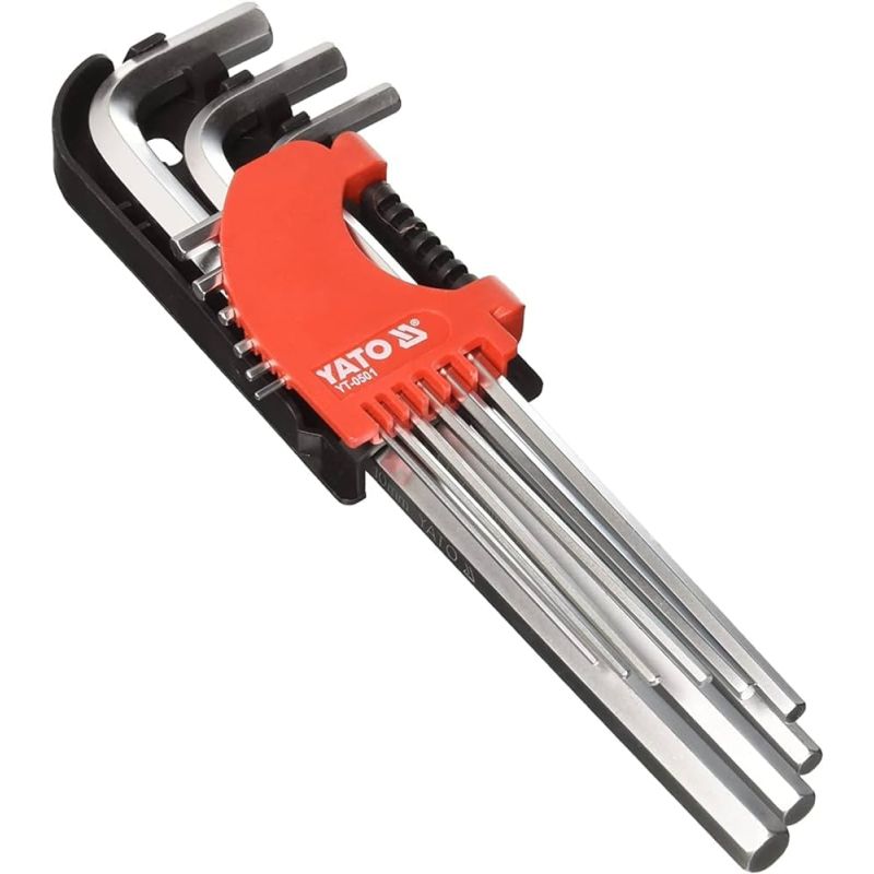 YATO Hex Key With Ball 9Pcs 1,5-10Mm Long Crv YT-0506