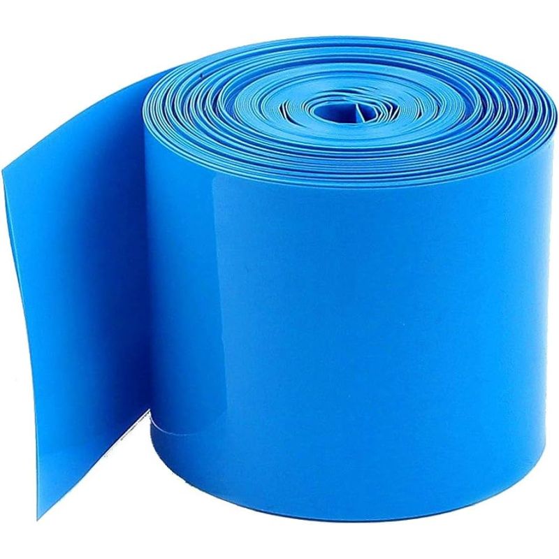 Blue PVC Heat Shrink Tubing - 120mm Width , Durable Insulation, Essential for Electrical Projects 