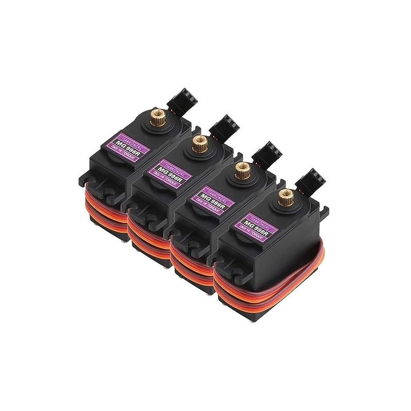 [4-Pack] MG996R 55g Metal Gear Torque Digital Servo Motor for Futaba JR RC Helicopter Car Boat Robot