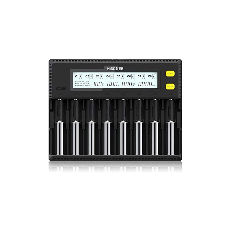 18650 Battery Charger,8 Bay Smart & Fast Charger with Automatic LCD Display