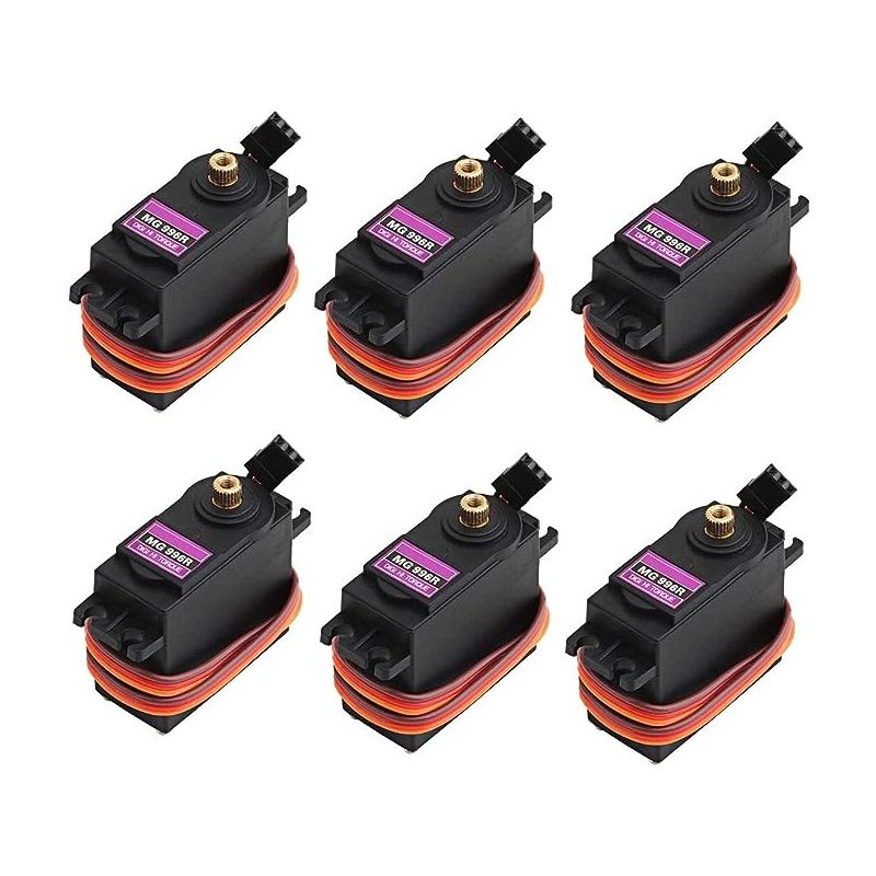 ETMall MG996R Torque Digital High Speed Metal Gear Servo Motor Compatible with Arduino Raspberry Pi Projects,6 Pieces