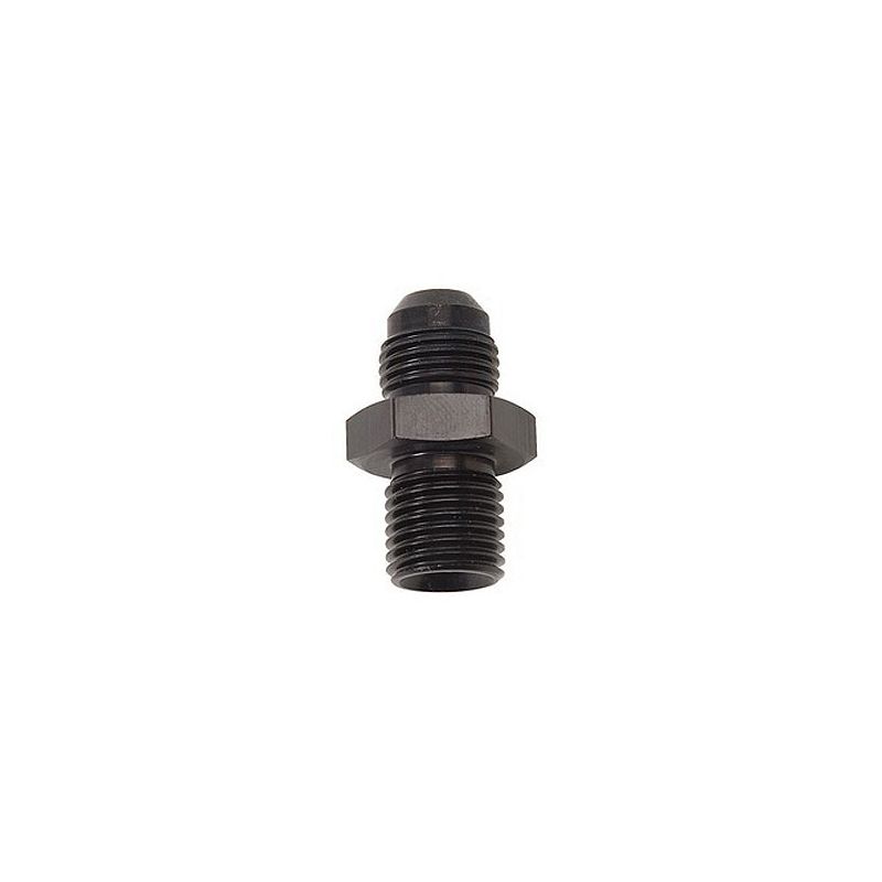 670523 Russell Performance -6 AN Flare to 14mm x 1.5 Metric Thread Adapter Black
