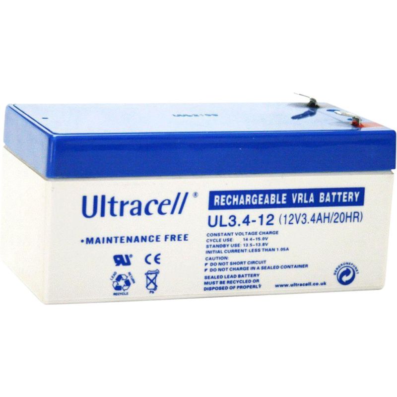 UL3.4-12 - Ultracell, Lead-Acid  Rechargeable Battery, 12V, 3.4Ah