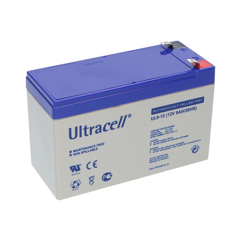UL9-12 Ultracell Sealed Lead Acid Battery – 12V 9Ah / 20HR (VRLA Type)