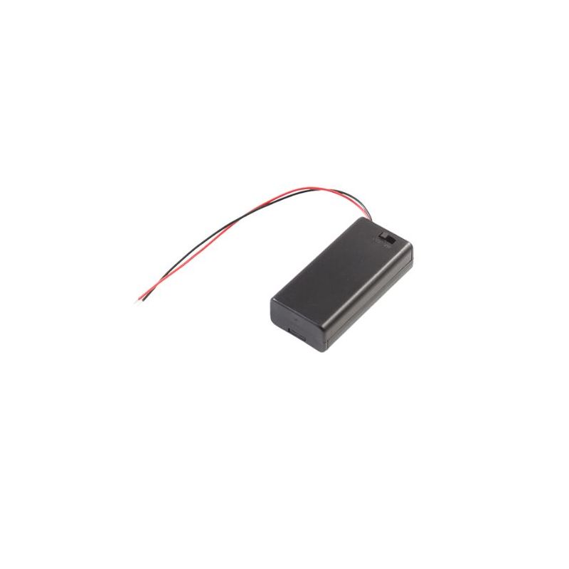 Battery Holder 2xAA with Cover and Switch