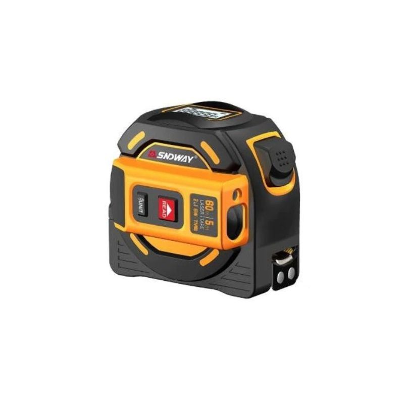 SNDWAY 60m Digital Rangefinder Laser Distance Meter Tape Multi-function Self-Locking Hand Tool Device