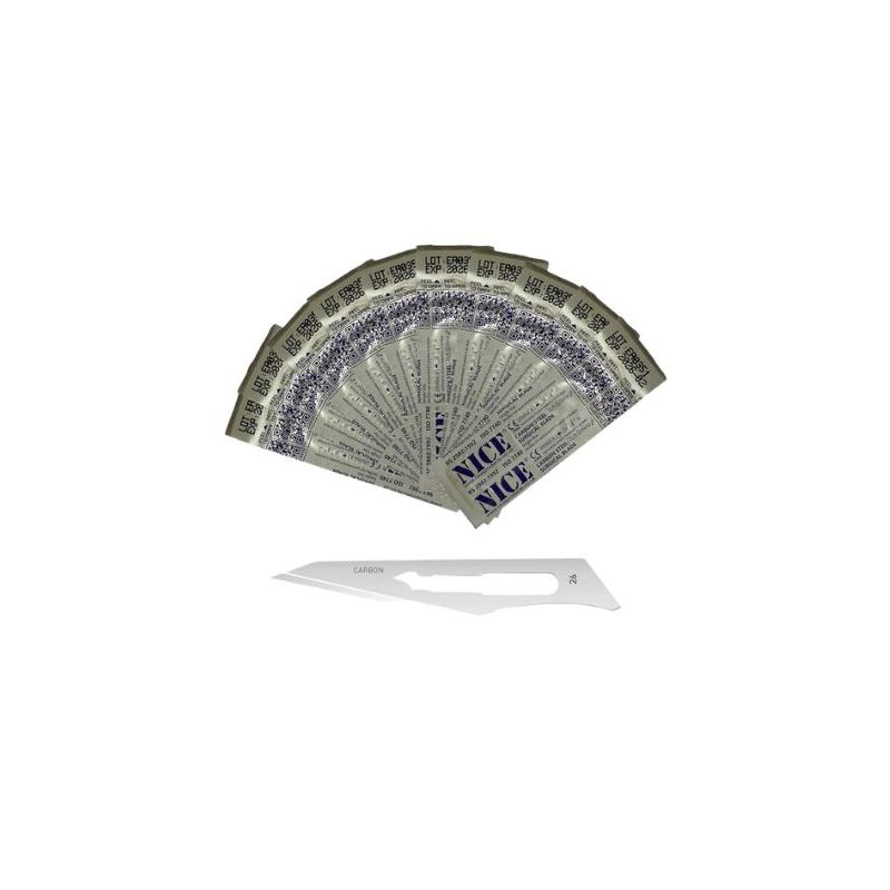 Scalpel Blades 10 x Nice No.26 Sterile Carbon SteelCS26 Surgical Blades