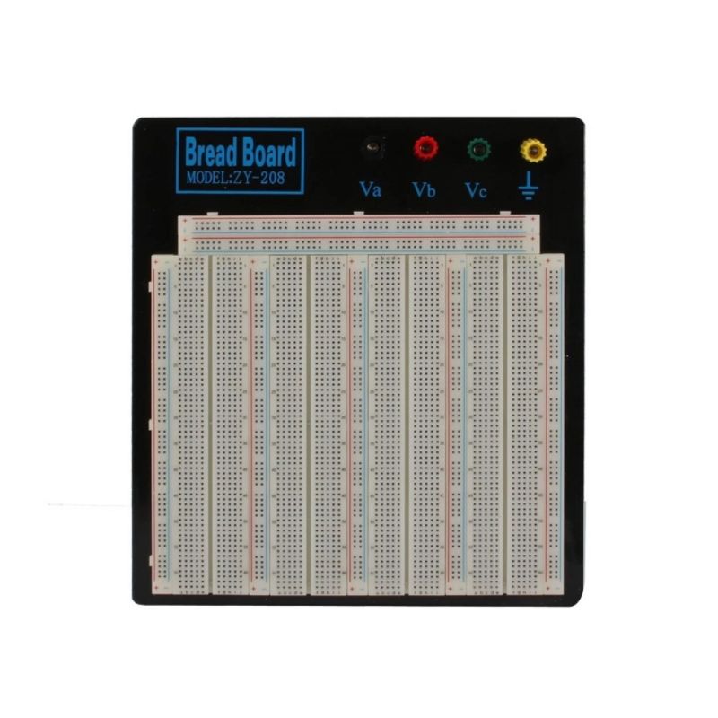 ZY-208, Solderless Breadboard with 3 Binding Posts for Electronic Circuit Prototyping