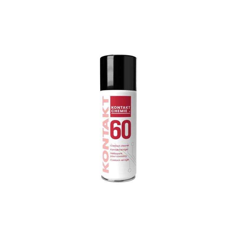 KONTAKT 60, 200 ML – Electronic Contact Cleaner,Red Transparent, Oxide-Dissolving, Improves Conductivity, Essential Maintenance for Electrical Contacts