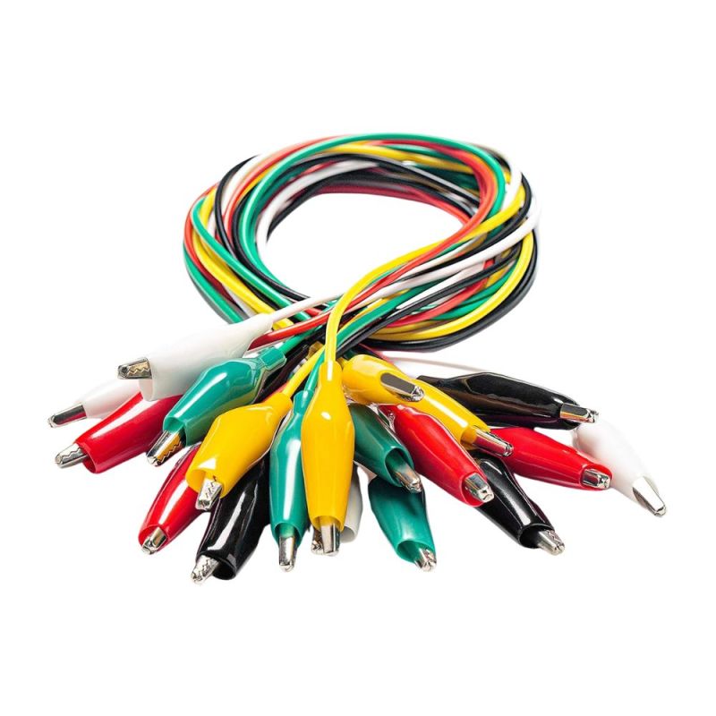 Crocodile to Crocodile, 10-Pieces Alligator Clip Test Lead Set, Assorted Colors with Flexible Insulated Wires