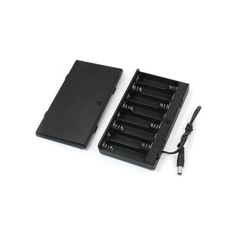 8-Way AA Battery Holder, Wired Connection for 1.5V Batteries