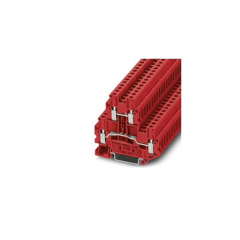 3046786 Terminal Block Connector 4 Position Feed Through Red 14-26 AWG