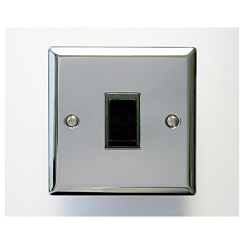 1 Gang 2 Way Switch, 10A, 230V AC, Chrome Plated