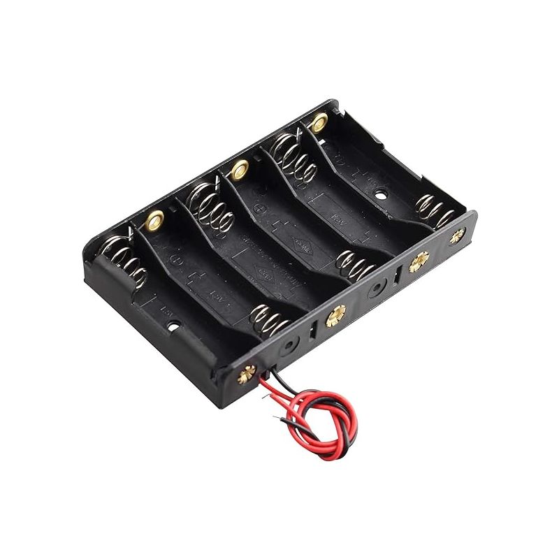 6-Way AA Battery Holder, Wired Connection for 1.5V Batteries