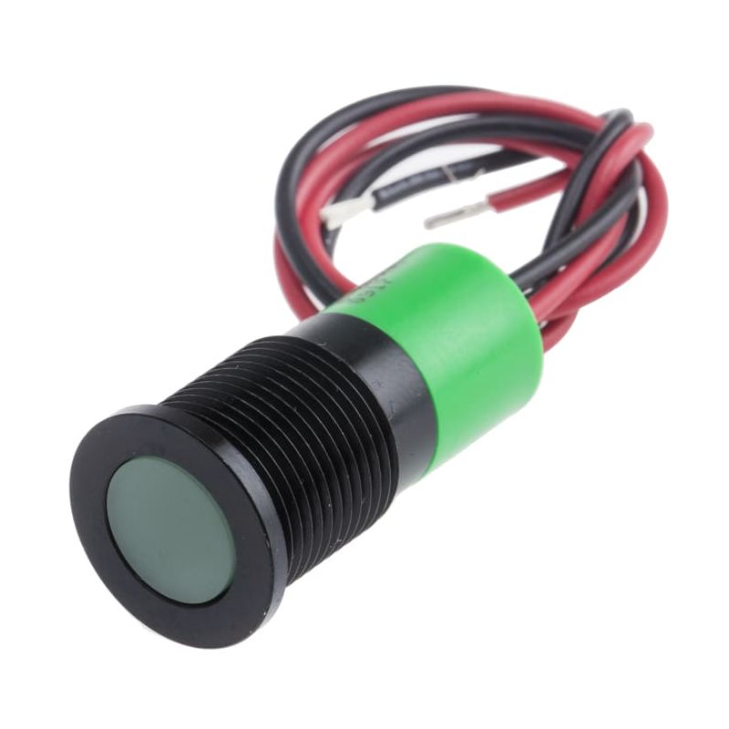 RS-Pro, 703-9052, LED 6-36 VDC Green 14 mm Mounting Hole
