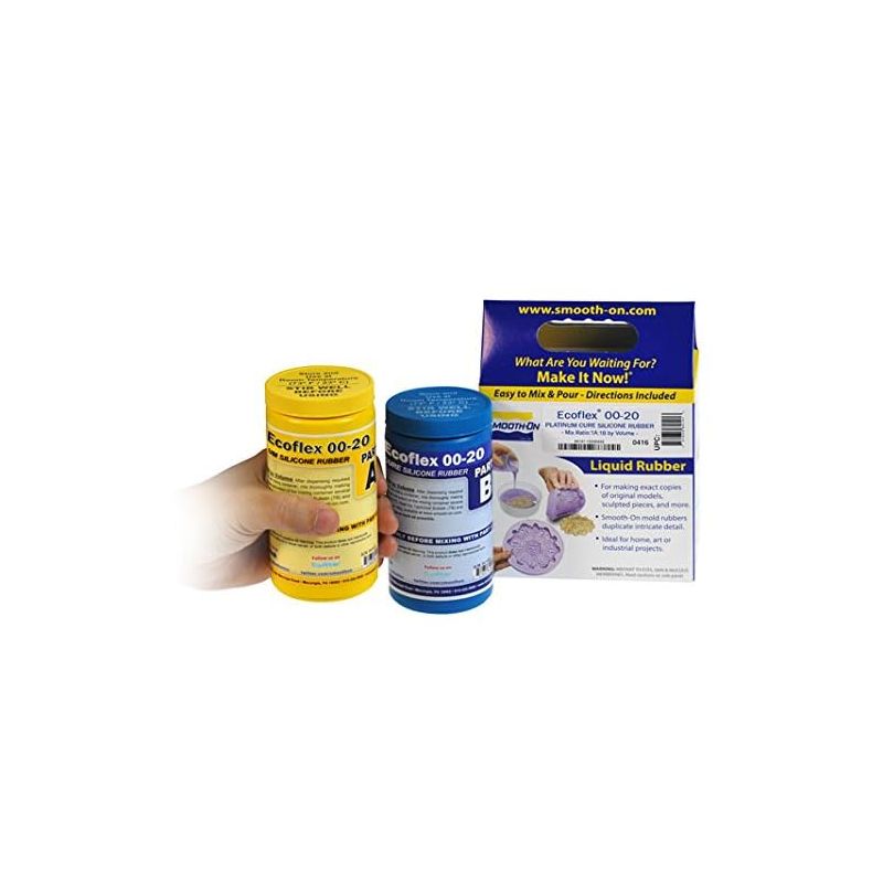 Ecoflex 00-20 Fast-Trial Kit Packing 0.90kg kit (1 Pint A(0.45Kgs) + 1 Pint B(0.45Kgs)) Mix Ratio 1A 1B by Volume Colour Translucent Pot life 20 mins Short Hardness 00-20