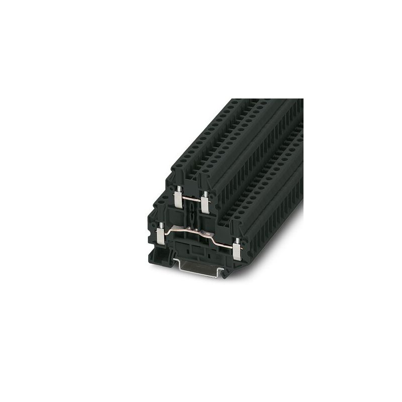 3044637 Terminal Block Connector 4 Position Feed Through Black 12-26 AWG