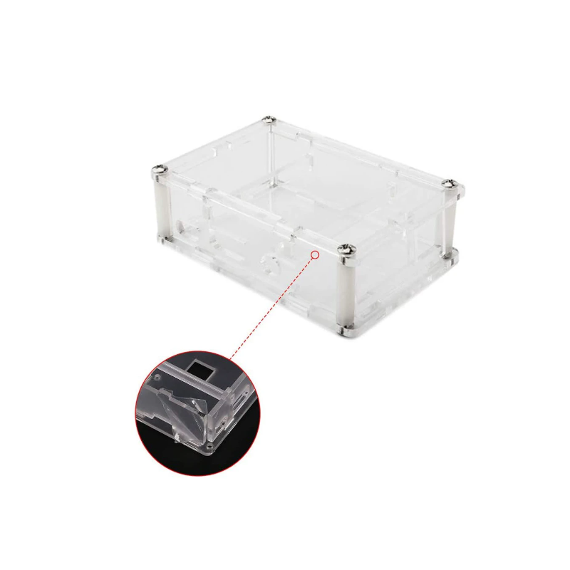 Raspberry Pi 4 Full Cover Acrylic Case – Transparent Protective Enclosure
