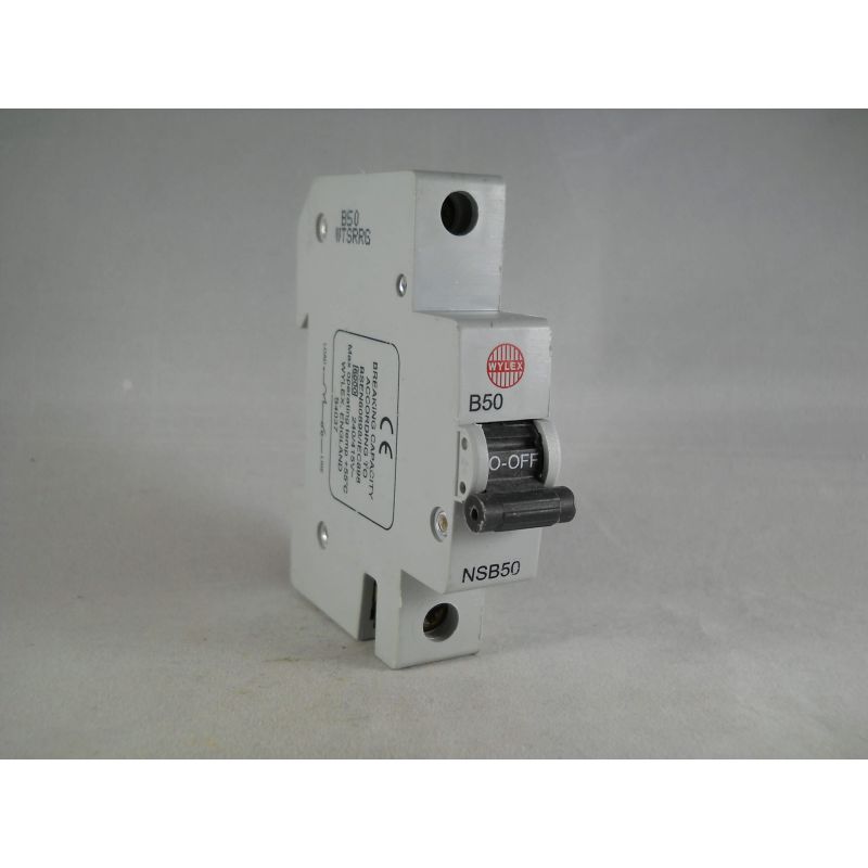 Wylex NSB50 50 Amp Single Pole Type B 6kA 230V Miniature Circuit Breaker MCB