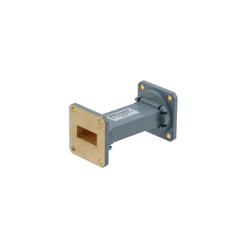 PE-W90S001-3 WR-90 Commercial Grade Straight Waveguide Section 3 Inch Length with UG-39/U Flange Operating from 8.2 GHz to 12.4 GHz