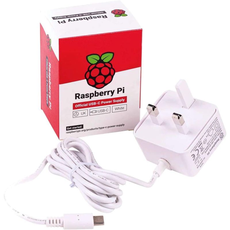 SC1158, Raspberry Pi 27W USB-C Power Supply UK White