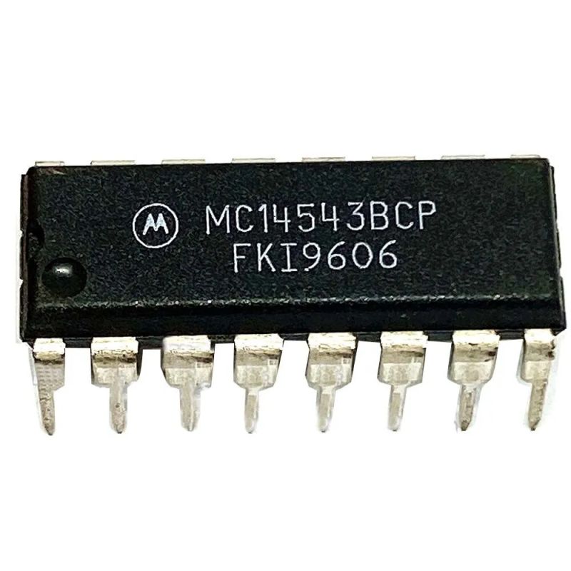 MC14543BCP, BCD-to-7 Segment Latch/Decoder/Driver, DIP-16,