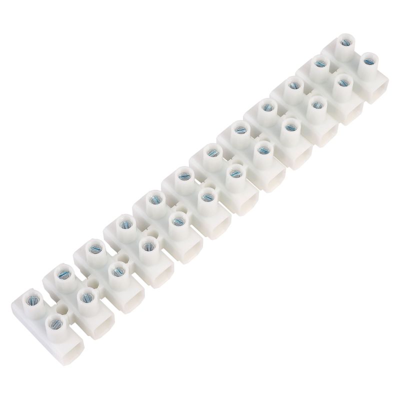 HYKS-07612PP HYLEC Panel Mount Barrier Terminal Block 2 Row 12 Ways 14.5 mm 76 A white color