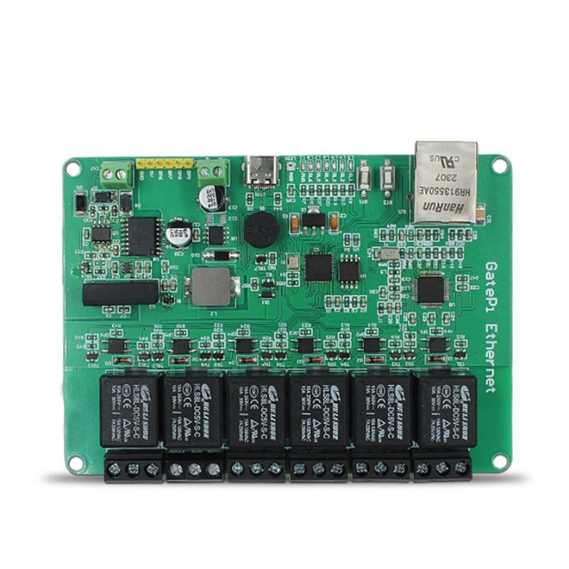 GatePi Ethernet 6-Channel Relay Board - RP2040 Powered, Network-Controlled Relays