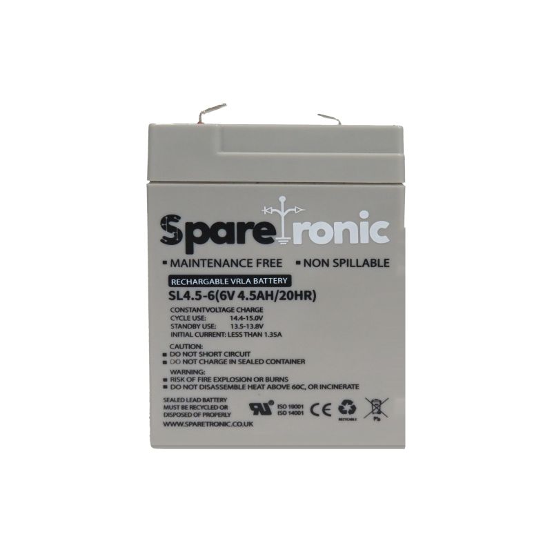 SL4.5-6 - Sparetronics, 4.5Ah, 6V, Lead-Acid Battery
