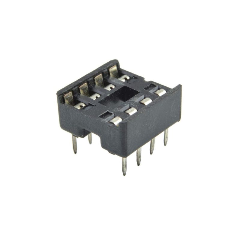 8-Pin PCB IC Socket Base, Dual-In-Line (DIP), Through-Hole Mount