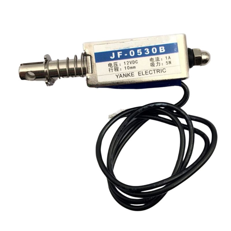 JF-0530B ,Solenoid Electromagnet – 12V DC, 10mm Stroke, 5N Force