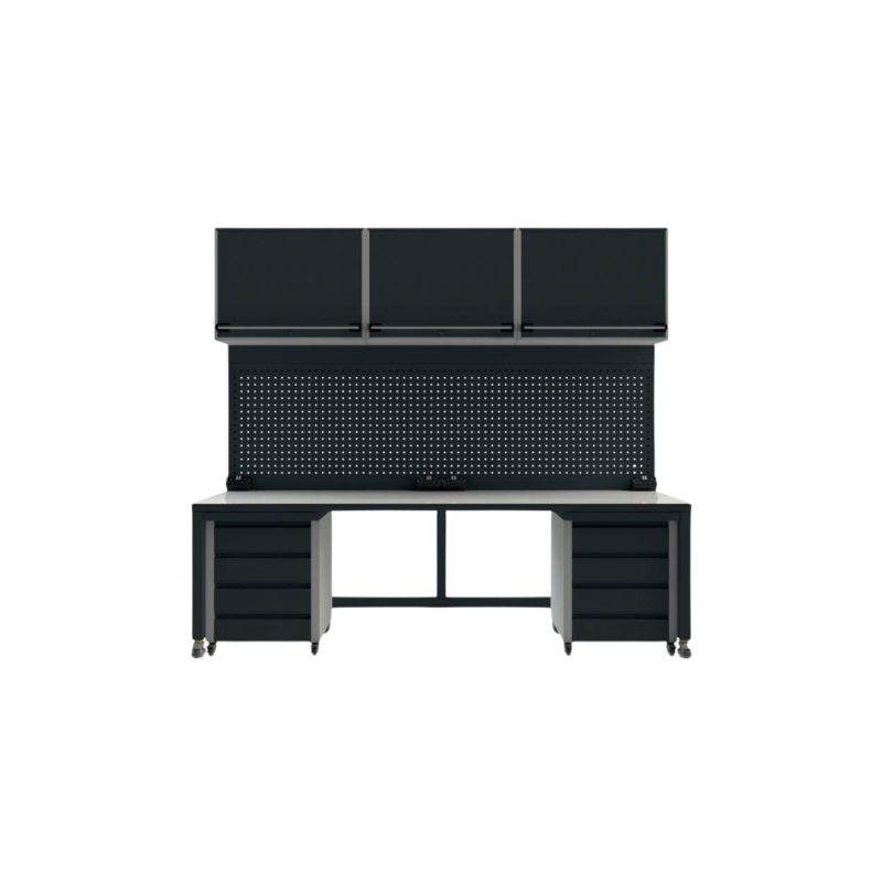 Heavy-Duty Workbench with Wall-Mounted Features