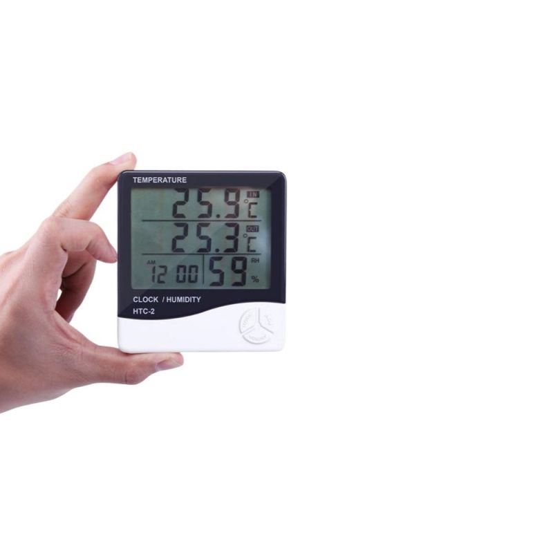 HTC-2, Digital Temperature and Humidity Meter - Indoor and Outdoor Thermometer Hygrometer with LCD Display, ± 1 °C and ± 5%, 70 °C