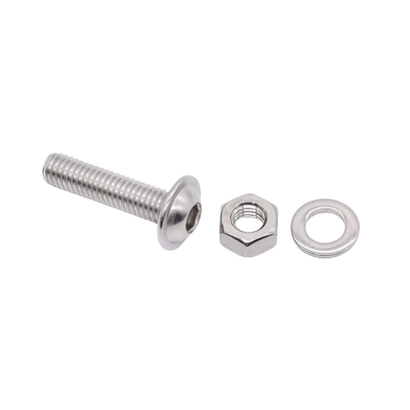 Stainless Steel Button Head Bolt with Washer Set and Nut,5mmx25mm