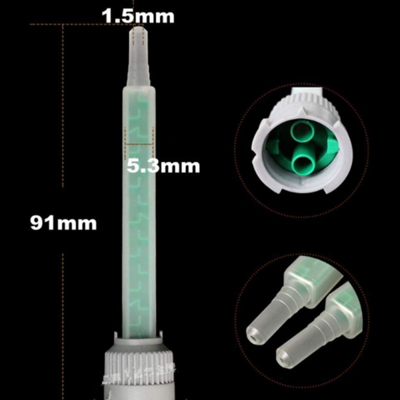 Mixing Nozzles Adhesive Cartridges Tip for 50ml Resin Mixer Adhesive Applicator,16-Element,3.6in,1:1 & 2:1 Ratios,Pack of 20
