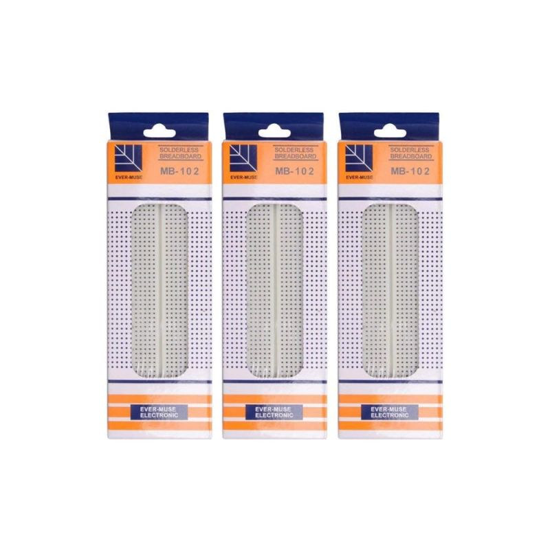 830-Point Solderless Breadboard Ideal for Arduino,Raspberry Pi,and Electronics Prototyping,3 Pieces