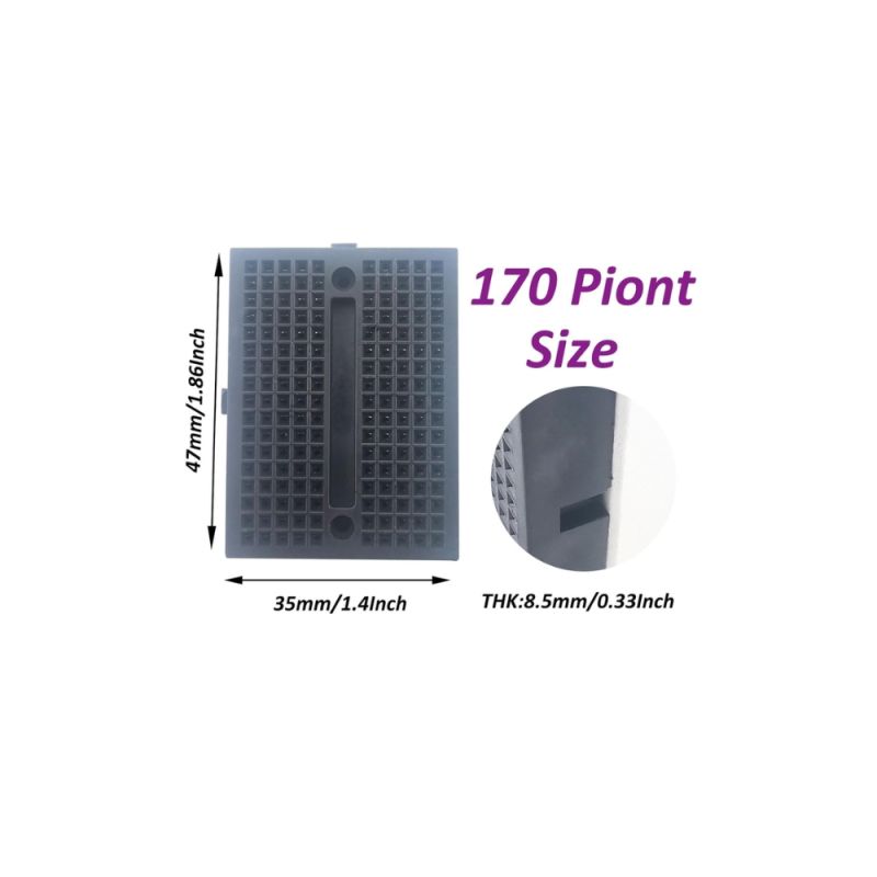 Mini Solderless Breadboard,34x45mm,Black