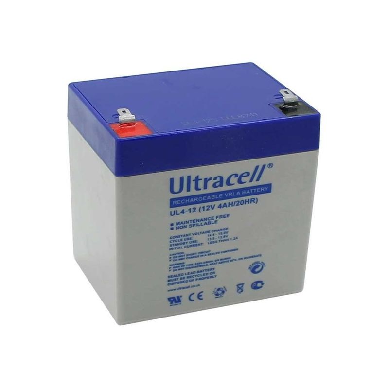 UL4-12 - Ultracell, 3.7Ah, 12V, Lead-Acid Battery
