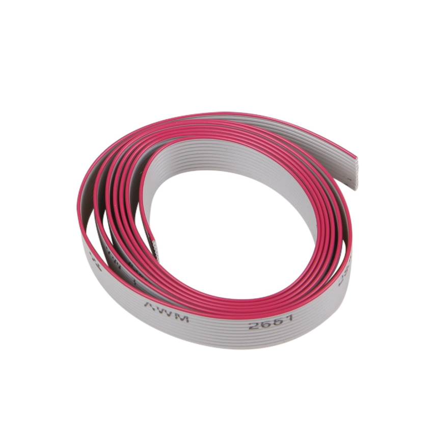 10-Pin Ribbon Cable, 1 Meter Length, High Flexibility, Grey